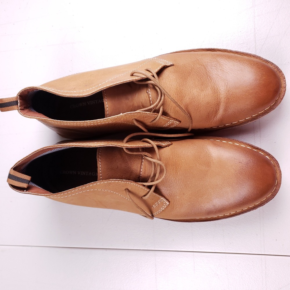 Crown Vintage Shropshire Stitch Down Chukka‎ Boots Mens 13 Brown Leather Desert - Picture 5 of 15